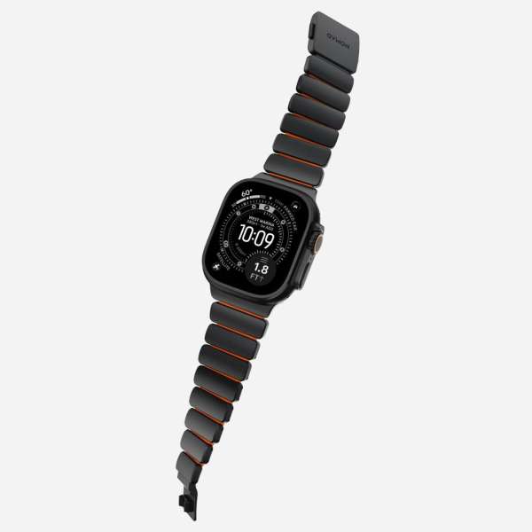 Nomad Stratos Band FKM for AW 45/46/49mm Titanium Ultra Orange Black