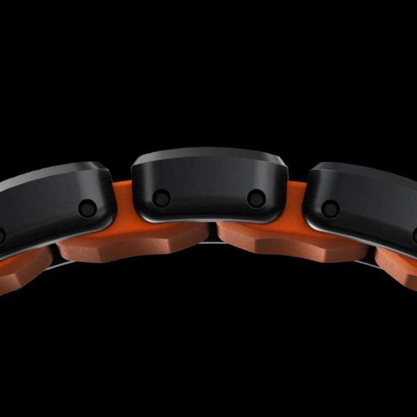 Nomad Stratos Band FKM for AW 45/46/49mm Titanium Ultra Orange Black