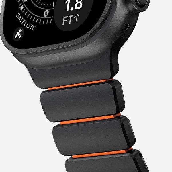 Nomad Stratos Band FKM for AW 45/46/49mm Titanium Ultra Orange Black