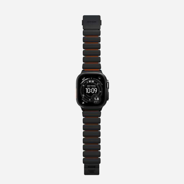 Nomad Stratos Band FKM for AW 45/46/49mm Titanium Ultra Orange Black