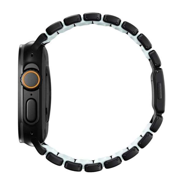 Nomad Stratos Band for FKM AW 45/46/49mm Black Titanium Icy Blue Glow