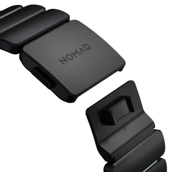 Nomad Stratos Band for FKM AW 45/46/49mm Black Titanium Icy Blue Glow