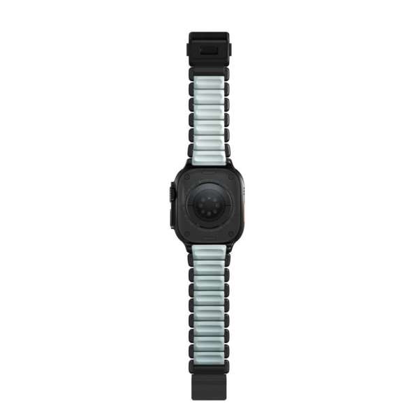 Nomad Stratos Band for FKM AW 45/46/49mm Black Titanium Icy Blue Glow