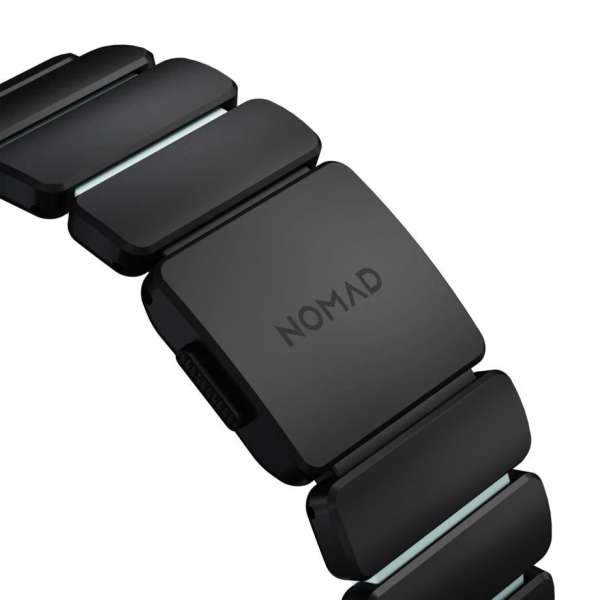 Nomad Stratos Band for FKM AW 45/46/49mm Black Titanium Icy Blue Glow