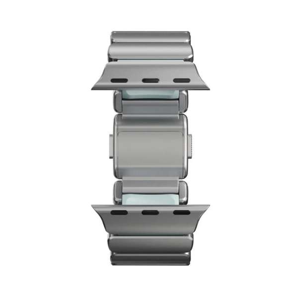 Nomad Stratos Band for FKM AW 45/46/49mm Natural Titanium Icy Blue Glow