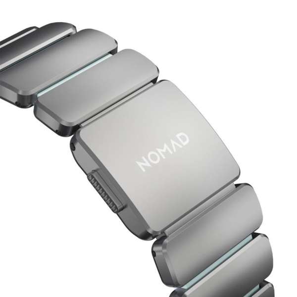Nomad Stratos Band for FKM AW 45/46/49mm Natural Titanium Icy Blue Glow