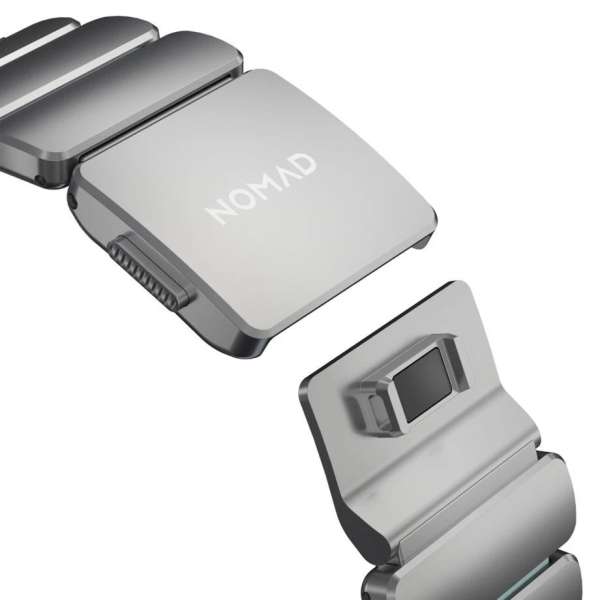 Nomad Stratos Band for FKM AW 45/46/49mm Natural Titanium Icy Blue Glow