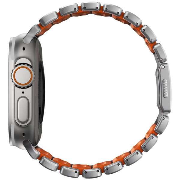 Nomad Stratos Band for FKM AW 45/46/49mm Natural Titanium Ultra Orange