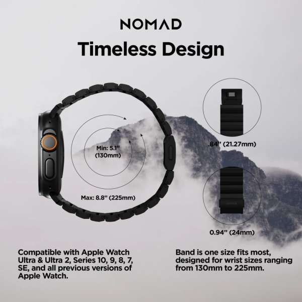 Nomad Titanium Band for V2 AW 46mm/49mm Black Hardware