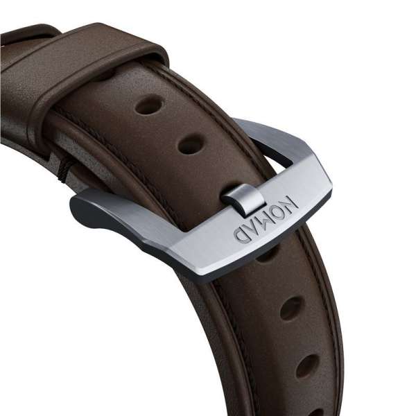 Nomad Traditional Band Apple Watch Ultra 2/1 (49mm) 9/8/7 (45mm)/6/SE/5/4 (44mm)/3/2/1 (42mm) Silver/Brown