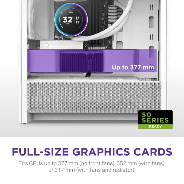 NZXT H3 Flow Tempered Glass White