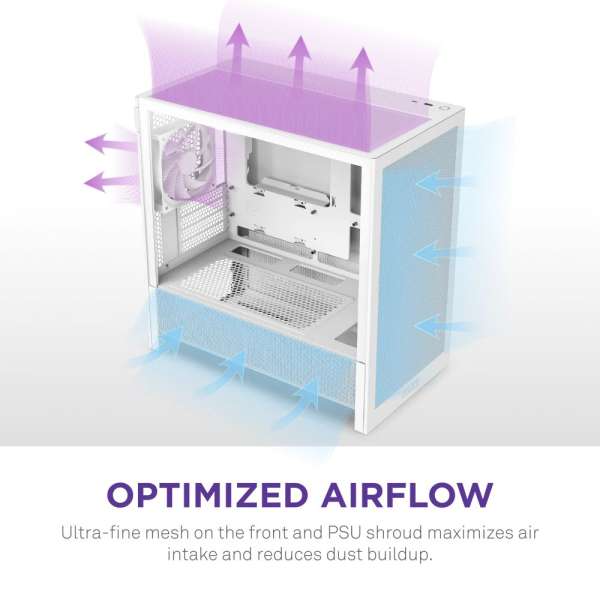 NZXT H3 Flow Tempered Glass White