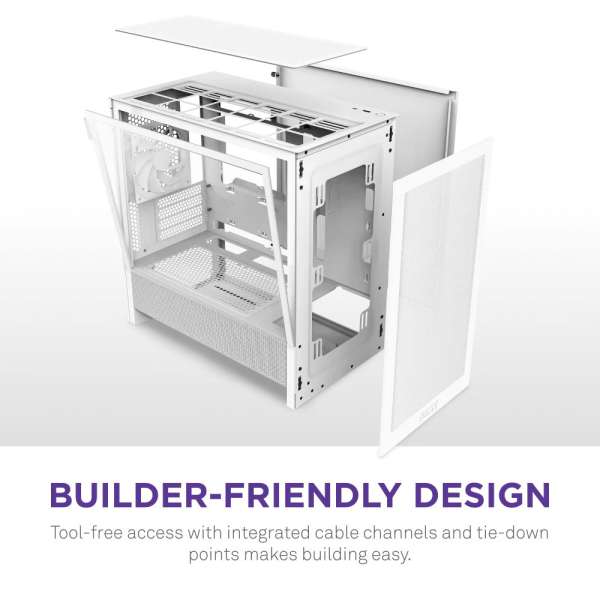 NZXT H3 Flow Tempered Glass White