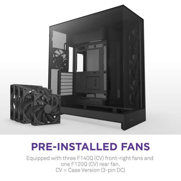 NZXT H9 Flow (2025) Tempered Glass Black