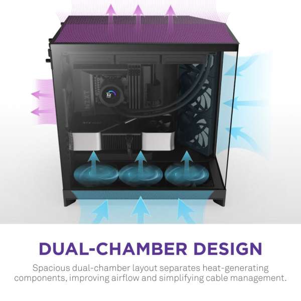 NZXT H9 Flow (2025) Tempered Glass Black