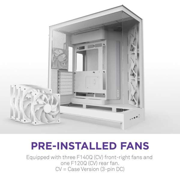 NZXT H9 Flow (2025) Tempered Glass White