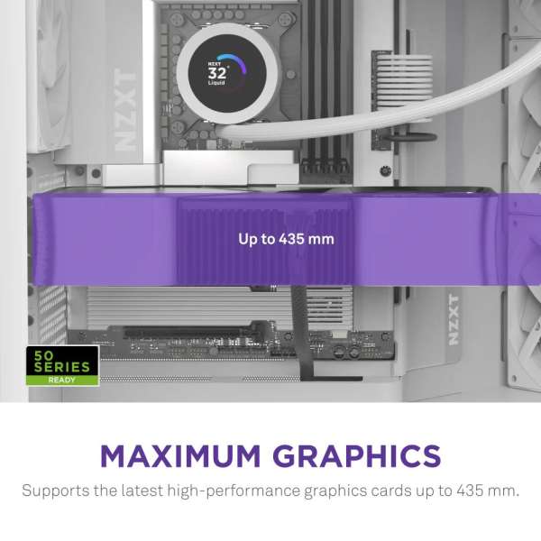 NZXT H9 Flow (2025) Tempered Glass White