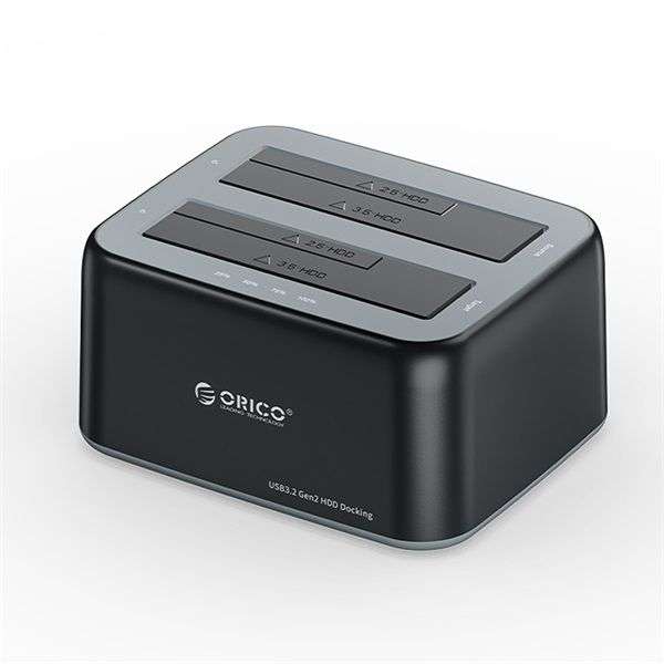 Orico 6829C3-C 2,5"/3,5" SATA HDD/SSD Dual-bay Dock with Offline Clone Function Black