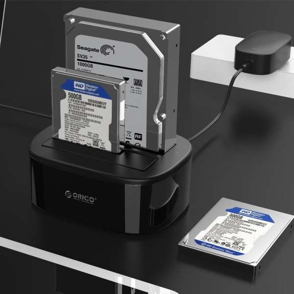 Orico 6228US3-C 2x 2,5"/3,5" HDD/SSD 2 Bay USB3.0 1 to 1 Clone Hard Drive Dock Black
