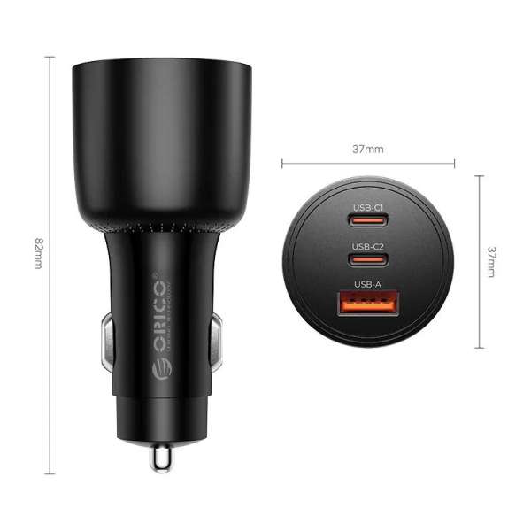 Orico PL-165-1A2C Car Charger Black