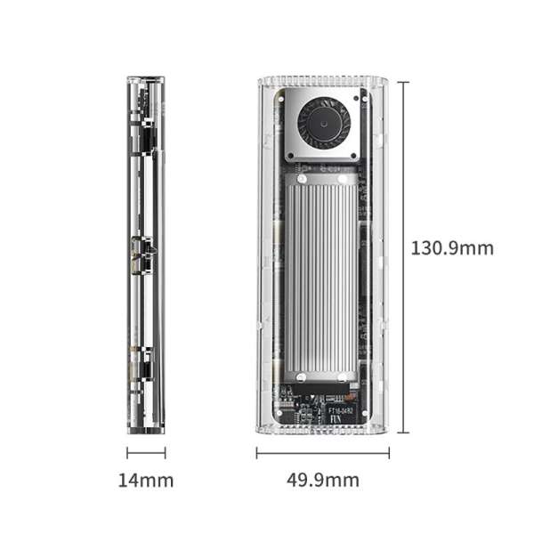 Orico TCM2-U4-SV USB4 M.2 NVMe SSD Enclosure Silver
