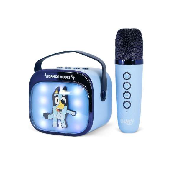 OTL Technologies Bluey PopSing LED Light-Up Bluetooth Karaoke Speaker & Microphone Blue