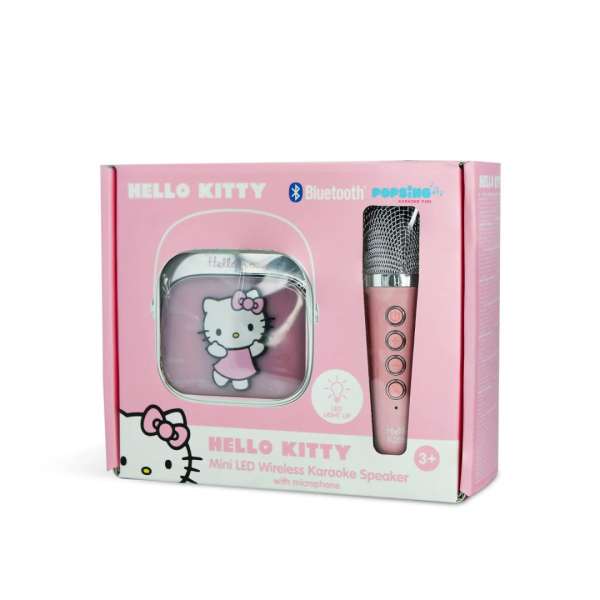 OTL Technologies Hello Kitty PopSing LED Light-Up Bluetooth Karaoke Speaker & Microphone Pink