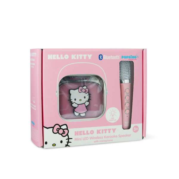 OTL Technologies Hello Kitty PopSing LED Light-Up Bluetooth Karaoke Speaker & Microphone Pink