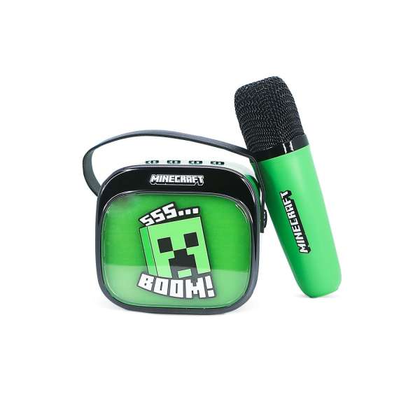 OTL Technologies Minecraft PopSing LED Light-Up Bluetooth Karaoke Speaker & Microphone Green