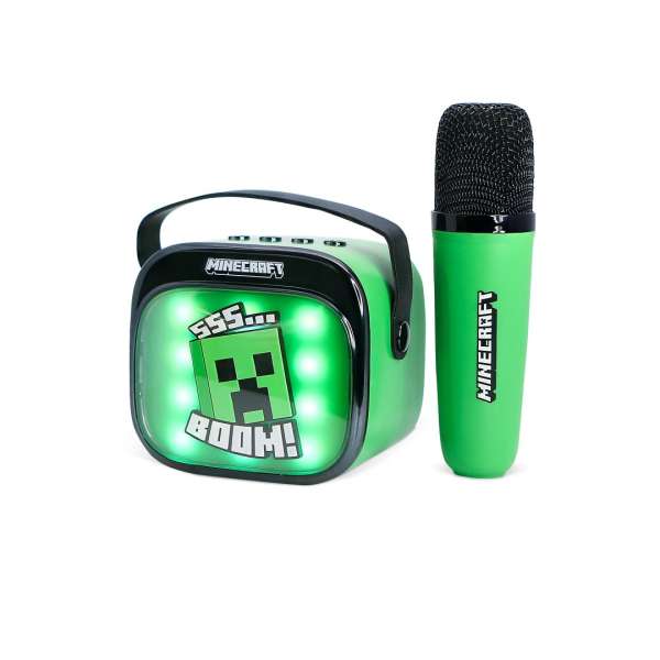 OTL Technologies Minecraft PopSing LED Light-Up Bluetooth Karaoke Speaker & Microphone Green