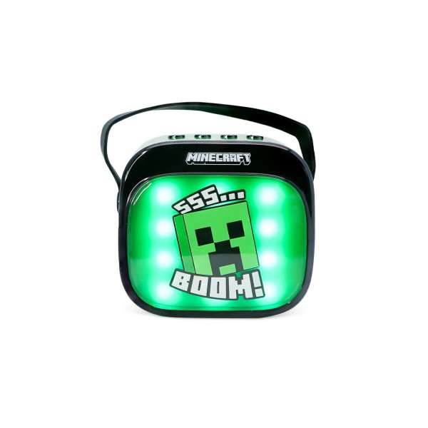 OTL Technologies Minecraft PopSing LED Light-Up Bluetooth Karaoke Speaker & Microphone Green