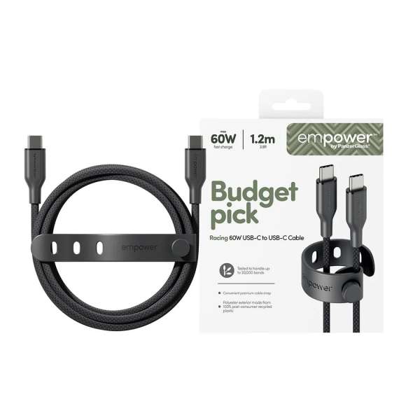 PanzerGlass 60W USB-C to USB-C USB 2.0 cable 1,2m Black