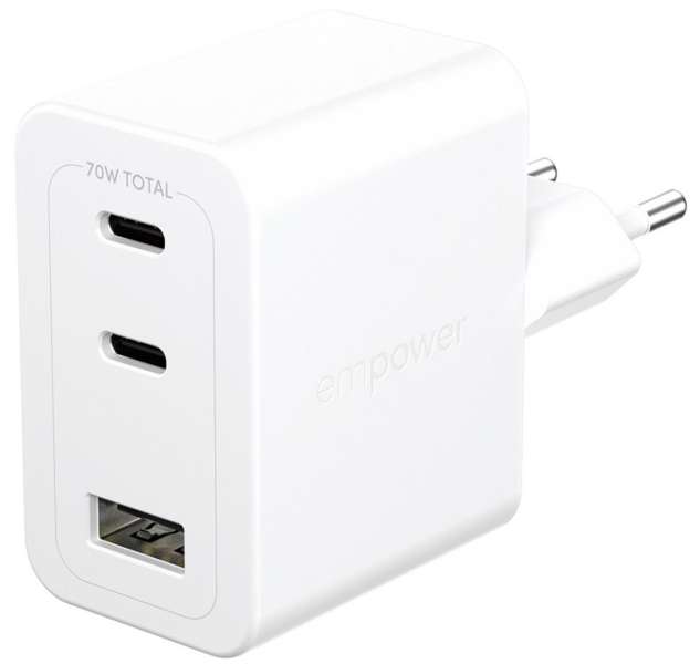 PanzerGlass 70W 2x USB-C 1x USB-A charger White