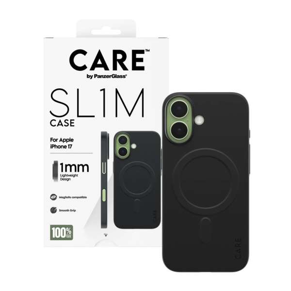 PanzerGlass Care slim MagSafe case for iPhone 17 Black