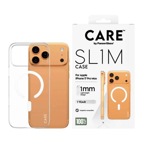 PanzerGlass Care slim MagSafe case for iPhone 17 Pro Max Transaprent