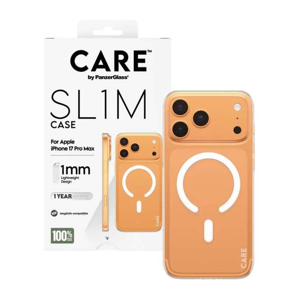 PanzerGlass Care slim MagSafe case for iPhone 17 Pro Max Transaprent
