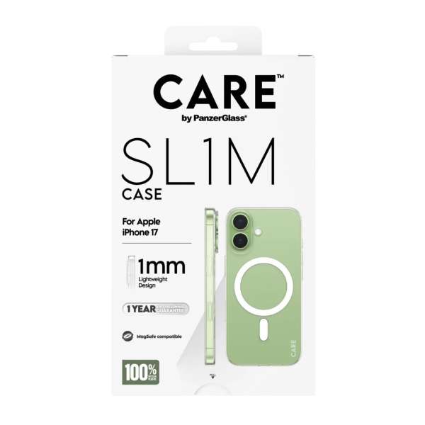 PanzerGlass Care slim MagSafe case for iPhone 17 Transparent