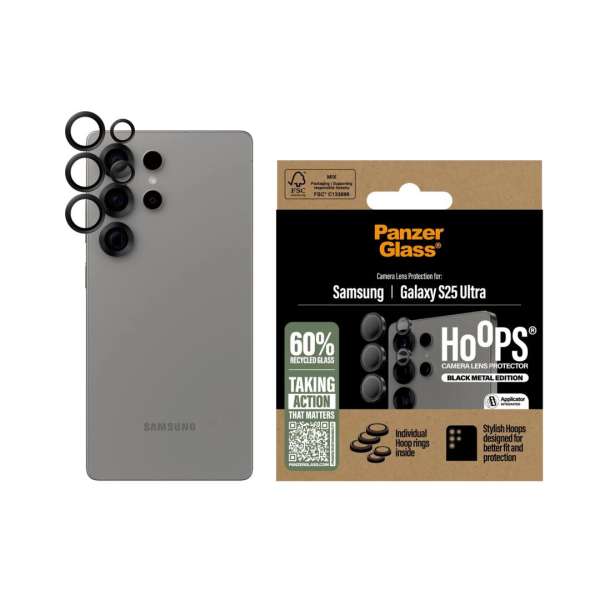 PanzerGlass Hoops Black Lens Protector for Samsung S25 Ultra