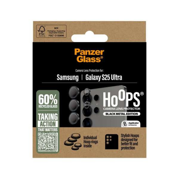 PanzerGlass Hoops Black Lens Protector for Samsung S25 Ultra