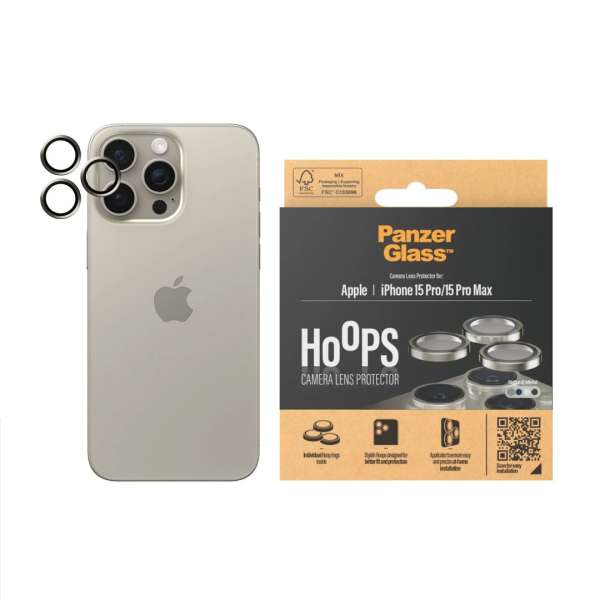 PanzerGlass Hoops Natural Metal Lens Protector iPhone 15 Pro/Max