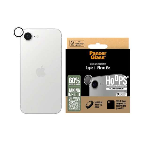PanzerGlass Hoops Transparent Lens Protector for iPhone 16e