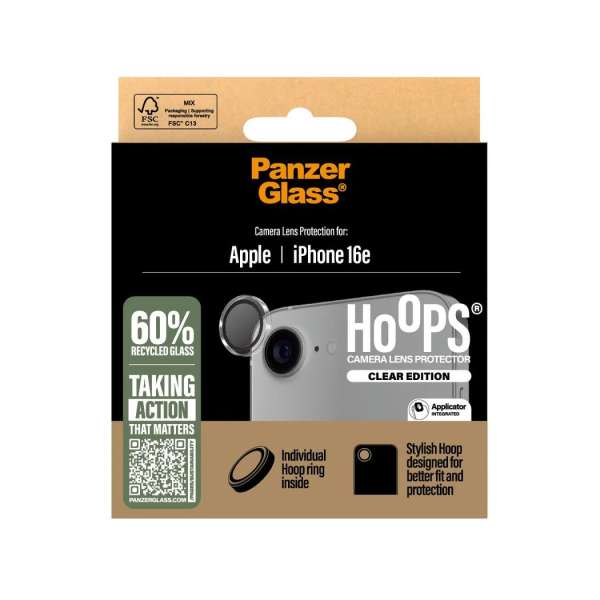 PanzerGlass Hoops Transparent Lens Protector for iPhone 16e