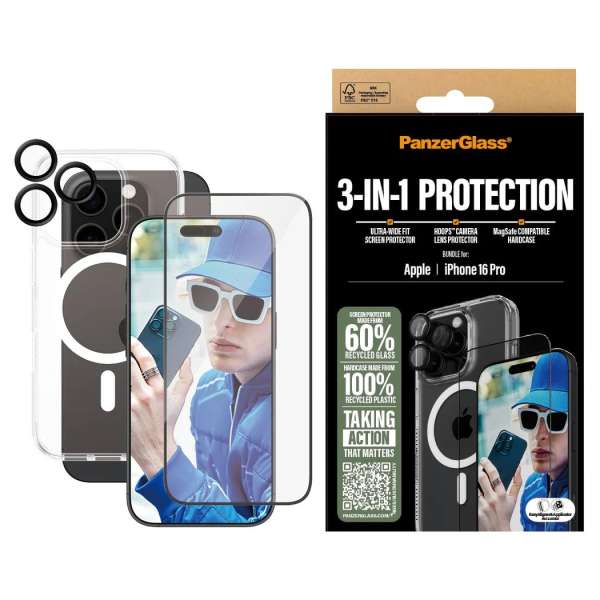 PanzerGlass PanzerGlass 3-in-1 Privacy Protection Bundle for iPhone 16 Pro