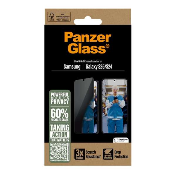 PanzerGlass Privacy Screen Protector for Samsung Galaxy S25 S24