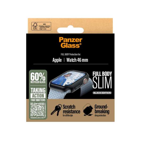 PanzerGlass Screen Protector for Black Apple Watch 10 46mm
