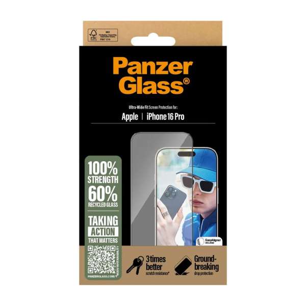PanzerGlass Screen Protector for iPhone 16 Pro UWF