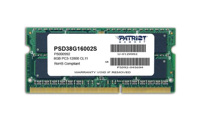 Patriot 8GB DDR3 1600MHz SODIMM