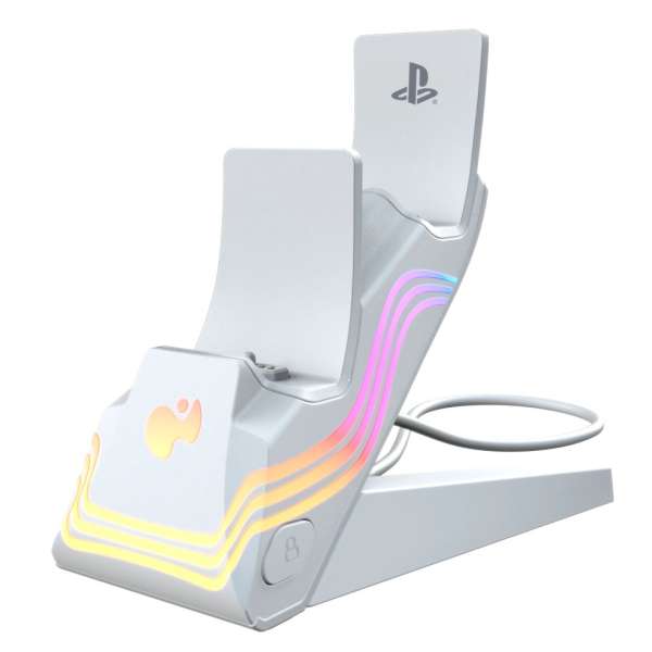 PDP PlayStation 5 White Afterglow Wave Dual Charger