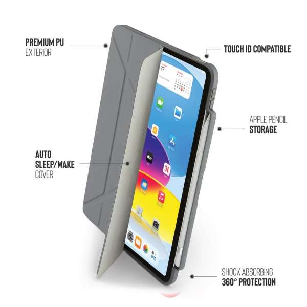 Pipetto Origami No3 Pencil Case for iPad (A16) / iPad (2022) Grey
