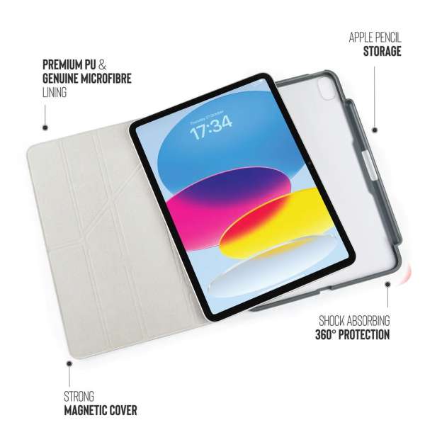 Pipetto Origami No3 Pencil Case for iPad (A16) / iPad (2022) Grey